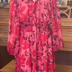 Liz Claiborne Vibrant Pink floral dress